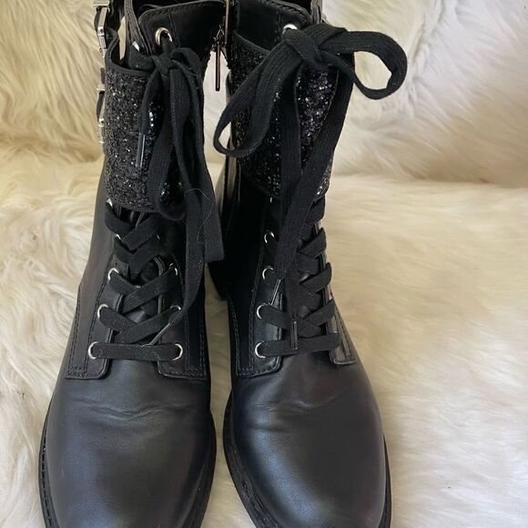 Circus by Sam Edelman Dorothy black combat boots with glittery straps size 10M - Picture 5 of 12